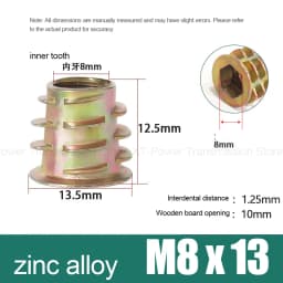 10-100Pcs M4 M5 M6 M8 M10 Zinc Alloy Thread for Wood Insert Nut Flanged Hex Drive Head Furniture Nuts Selection Length 6-30mm