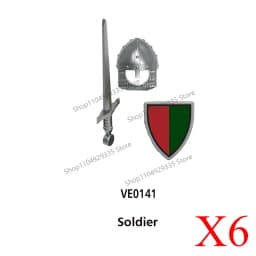 Medieval Military Castle Black Hawk Knight Building Blocks Gothic Cavalry Armor Shield Axe Soldier Figure Accessories Bricks Toy