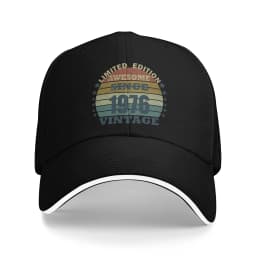 Born in 1976 vintage age 50 years old funny 50th birthday Accessories Men Women Baseball Caps Dad Hat Classic Travel Headwear