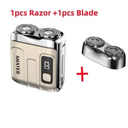 Mini Electric Smart Shaver Household Car Shaver Digital Display Dual Blade Rechargeable Shaver Powerful Beard Trimmer Tool