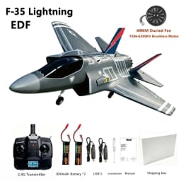F‑35 Lightning RC Aircraft 40MM Ducted‑Fan Durable EPP 6‑Axis Gyro System 2.4G One‑Click Aerobatic Flight 4CH Glider RTF