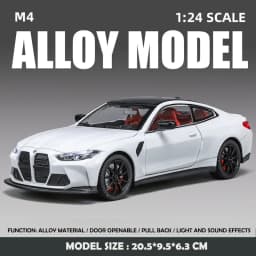 Alloy 1:24 Scale BMW M4 Sport Car Model Simulation Diecast Toy Vehicle Collection Home Decor Children Boy Birthday Gift Toy Car