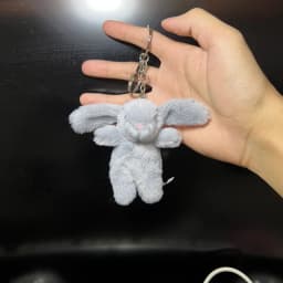 Stuffed Animals Cute Cartoon Rabbit Keychain Love Pompom Trinket Toy Girl Bag Car Keychain Mobile Phone Pendant Jewelry Gift