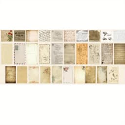 60pcs/pack Retro Letter Handbook Creative Material Paper Flowers Collage Decorative Sticky Notes