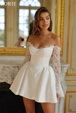 LORIE Elegant Short Wedding Dresses Strapless A-Line Ruffles Lace Appliques Beading Pleated 2025 Mini Sexy Bridal Gown Customize