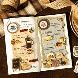 30 Sheets/Bag Japanese Tea House Retro Theme Washi Paper Sticker Pack for DIY Craft, Scrapbook Material, Birthday Gift