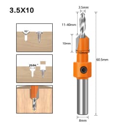 8/10mm high-quality high-speed steel woodworking countersunk end milling cutter drill bit, disassembly woodworking milling tool