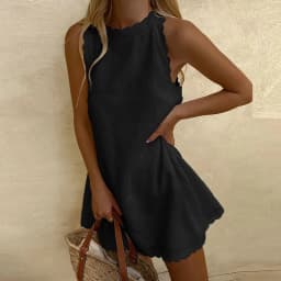 Women Summer Dress Loose Solid Sleeveless Party Mini Dresses For Women Elegant Loose Beach Party Female Dress Vestidos 2026