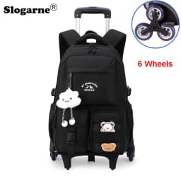 2026 Children Wheeled Backpack Students Schoolbag Rolling Backpacks Bag Kids School Trolley Bookbag Girls School Bag with Wheels