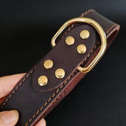 Genuine Top Layer Leather Dog Collar, 3 Sizes For Medium Large Dogs, Handmade Durable Skin-Friendly Outdoor Walking Pet Collar
