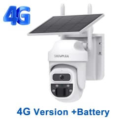 SHIWOJIA 5MP Solar Camera 4G SIM Outdoor 360° Wireless WIFI Solar Battery Powered PTZ Security Cameras PIR Night Vision Video