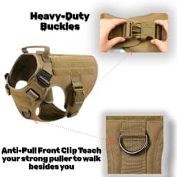 Tactical Dog Harness, Adjustable No-Pull Handle Service Vest Heavy Duty Pet Large Breed, Dog Vest for Training Hunting Walking