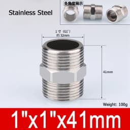 1-10pcs Nipple Connector 1/8"1/4"3/8" 1/2" 3/4"1" Stainless Steel Double Male Thread Equal/Reducing Connector Length 30-100mm