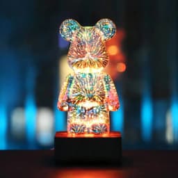 LED Lamps 3D Bear Night Light USB Dimmable Projector Colorful Atmosphere Desktop Bedroom Table Decora Lighting Gift