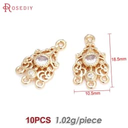 High Quality 18K Gold Color Brass and Zircon More Style Earrings Connect Charms Pendants Jewelry Making Diy Findings Accessories