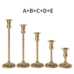 3pc Candlestick Holders Kit Brass Gold Candlestick Set Candle Holders Decorative Candlestick Stand for Wedding Party Dinning