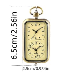 Retro Bronze Steampunk Dual Face Dual Movement Quartz Pocket Watch Necklace Clock Men's And Women's Gifts