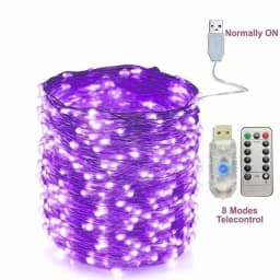 5/10/20/30M Remote Control Copper Wire Lamp with 8 Functions USB LED String Lamp Flower Wreath Wedding Christmas Decoration Lamp