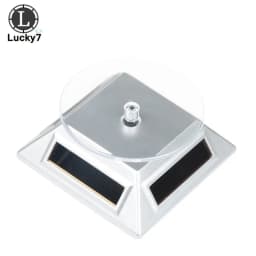 360 Turntable Solar Showcase Rotating Jewelry Watch Ring Phone Stand Display Jewelry Organizer Jewelry Display Stand 4 Colors