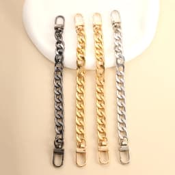 20cm Bag Chain Mini Purse Chain DIY Metal Flat Chain For Bag Purse Strap Extender Handbag Accessory Decor With Metal Buckle