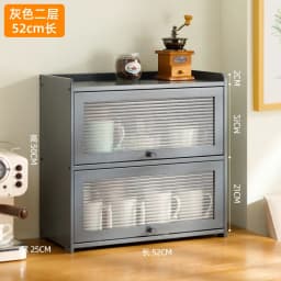 Natural Bamboo Storage Cabinets Dustproof Acrylic Doors Cup Holder Tea Set Display Kitchen Organizer Dining Room