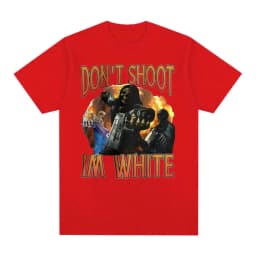 Funny Don't Shoot Im White Meme Graphic T-shirts for Men Casual Humor Short Sleeve T Shirt Unisex Vintage Fashion Gothic T-shirt