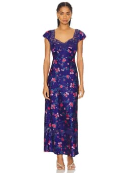 Fashionable Elegant Vintage Lace Patchwork Polka Dot Backless Maxi Dress For Women Luxurious Prom Dinner Party Wedding Guests