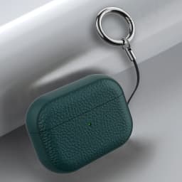for Airpods Pro 2 Pro Airpods 1 2 3 Leather Case Cover with Keychain Protective Case Cover Skin for Men Women, Front LED Visible