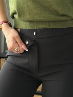 Lightly Flared Black Pants For Women Summer High-waited Limming Cropped Caual Pants