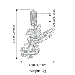 WOSTU 925 Sterling Silver Flying Dragon Charms Pendant Colorful Phoenix Beads Fit Original DIY Bracelet Wholesale