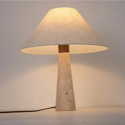 Yellow Travertine Fabric Art Table Lamp Japanese Marble Table Lamp For Living Room Bedroom Bedside Wabi Sabi Stone Desk Lighting