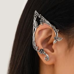 PuRui Popular Gold Color Elf Flower Leaf Ear Clip Cute Jewelry Accessory Fairy Piercing Earrings Wedding Girls Jewelry Gifts New