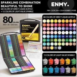 ENMY Acrylic Paint Markers Pen Soft Head Direct Liquid Graffiti Painting QuickDry Pigments Art Supplies for Felt