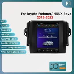 9.7 4G Wireless Carplay Android Auto Car Radio Multimedia for Toyota Fortuner / HILUX Revo 2015 - 2022 Video Player