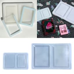 Photo Frame Resin Art Shaker Mold Creative Card Pendant Clear Quicksand Silicone Mold DIY Crafts Casting Epoxy Mold for Keychain