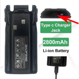 Baofeng Walkie Talkie uv82 Battery Type-C Rechargable Batterior for Baofeng 8D Two Way CB Radio USB Battery Wireless set