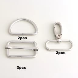 6pcs Metal Buckles Set - D Ring + Slide Buckle + Swivel Snap Hooks for Bag Backpack Straps DIY Purse Making