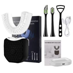 U-shaped 360-degree Ultrasonic Electric Toothbrush for Cleaning, with USB Charging and Nylon Bristles, Teeth Whitening Set