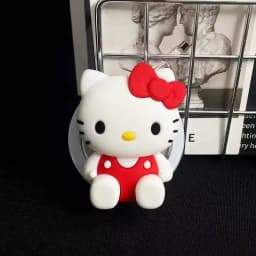 3D Sanrio Hello Kitty For Magsafe Magnetic Phone Griptok Grip Tok Stand Cute Cartoon For iPhone Foldable Silicone Holder Case