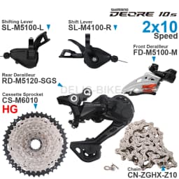 SHIMANO DEORE M4100 M5100 2x10 Speed Groupset Shifters Front/Rear Derailleur and SUGEK Cassette Z10 Chain Original parts