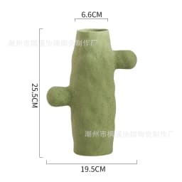 Creative Cactus Ceramic Vase Simulated Cactus with Polka Dots Flower Vase Floral Flowerpot Room Decoration Accessories
