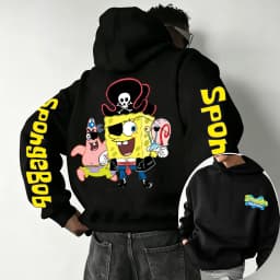 SpongeBob SquarePants and Patrick Star COS Pirate Cartoon Anime 2026 New Spring and Autumn Men's and Women's Fashion Hoodies