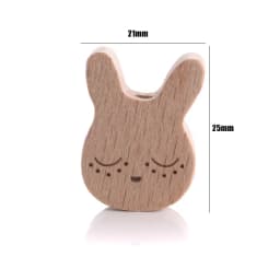 10Pcs Beech Beads Heart Butterfly Rainbow Elephant Flower Animal Wooden Beads for Bbay Chew Teether Beads Pacifier Clips Chain