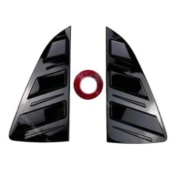 2pcs Gloss Black Rear Side Window Shutter Louver Cover Trim For Volkswagen Polo MK5 6R 6C GTI TSI TDI 2009-2017 5-Door Hatchback