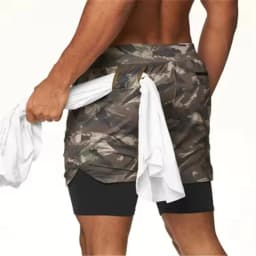 2025 Summer Running Shorts Men 2 in 1 Sports Jogging Fitness Shorts Training Quick Dry Mens Gym Men Shorts Sport gym Short Pants