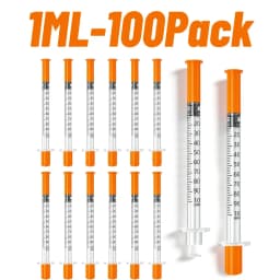 100/200PCS 0.5/1ml Syringes with Needle Individual Packaging Pain-Free for Laboratory And Insulin Syringe Pet Supplies
