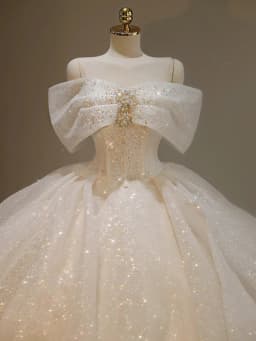 Customized Bling Bling Glitter Wedding Dresses Sequins Beads Ball Gown Bridal Gowns Formal Lace Up Floor Length White Gown