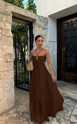 Blue Pleated Halter Long Dress Women's Solid Sleeveless Backless Lace-up Maxi Dress Summer Beach Vacation Evening Party Vestidos