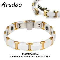 Ceramic Titanium Steel Hematite Magnetic Therapy Bracelet Strap Buckle Adjustable Bracelets With Regulator