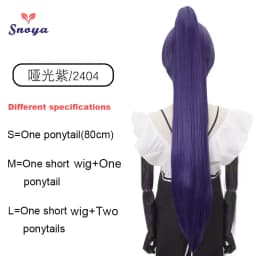 Snoya Synthetic 80cm Versatile Long Straight Claw Clip Ponytail Extensions for Ancient Costume Design Red Purple Pink Blue Black